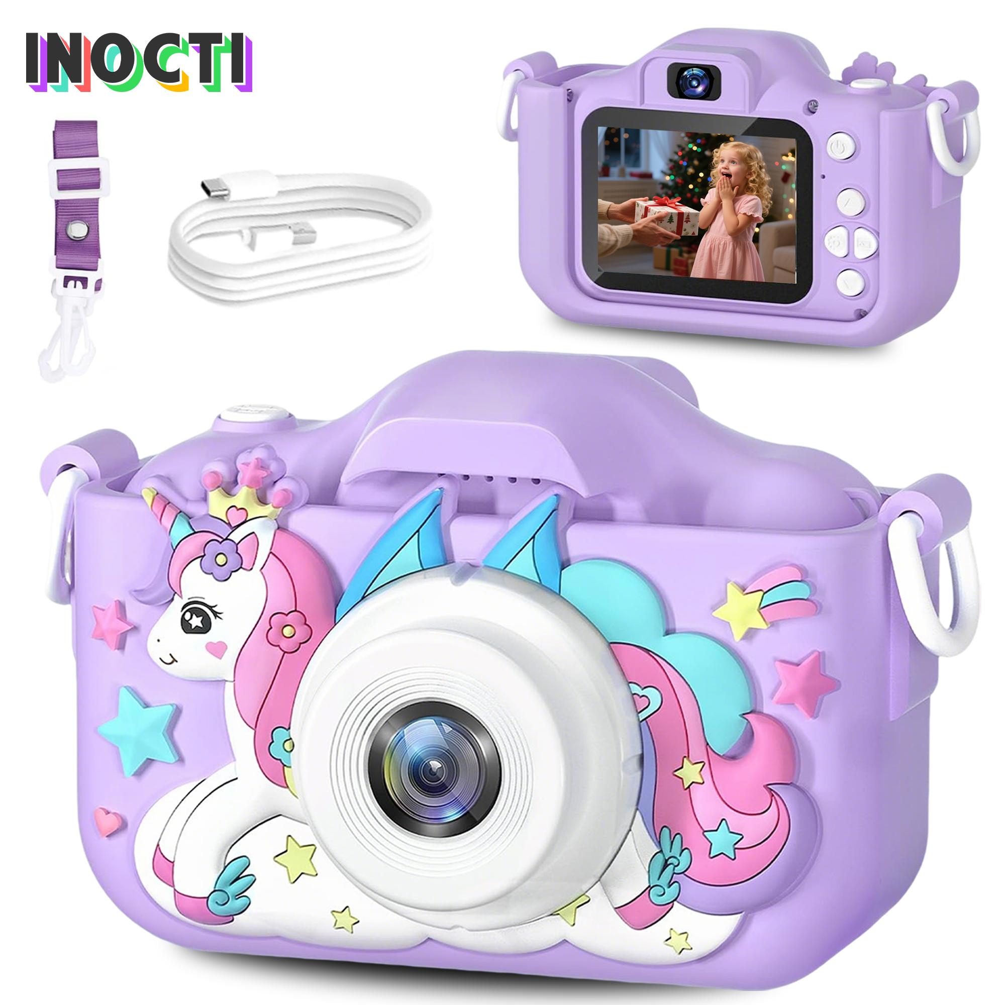 

Super Cute Children Camera Kids Educational Toy Children Baby Birthday Digital Camera 1080P Video Camera With Free Gift For Girl фіолетовий