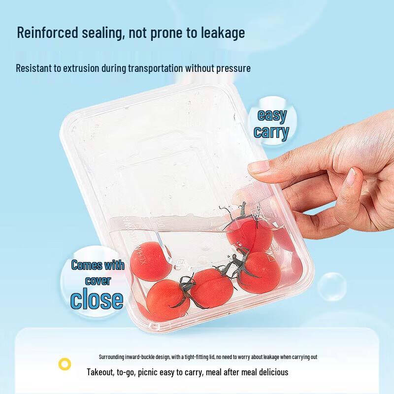 Disposable Rectangular Plastic Food Containers with Lids, 650ml, 300-Pack