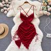 Sexy Irregular V-Neck Sexy Night Dress Women Lingerie Underwear Split Camis Backless Clothes Female Fashion Nightwear Sxuality Erotic Pajamas 2024