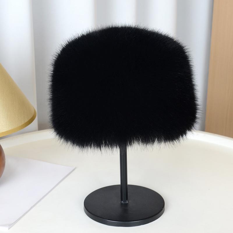 1PC Ear Protection Thick Warm Winter Women's Fashion Fluffy Plush Hat Snow Ski Cap Imitation Fur