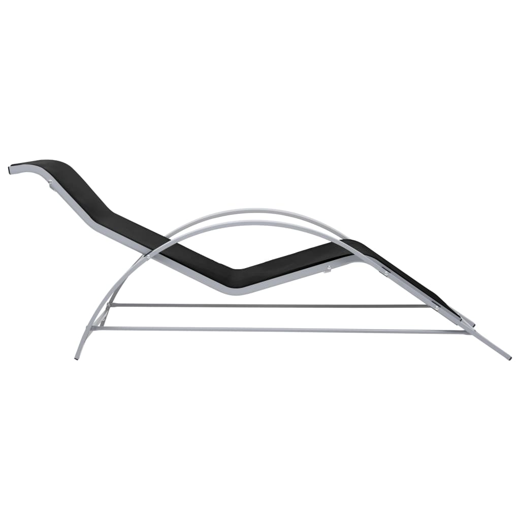 Sun Lounger Textilene and Aluminum Black