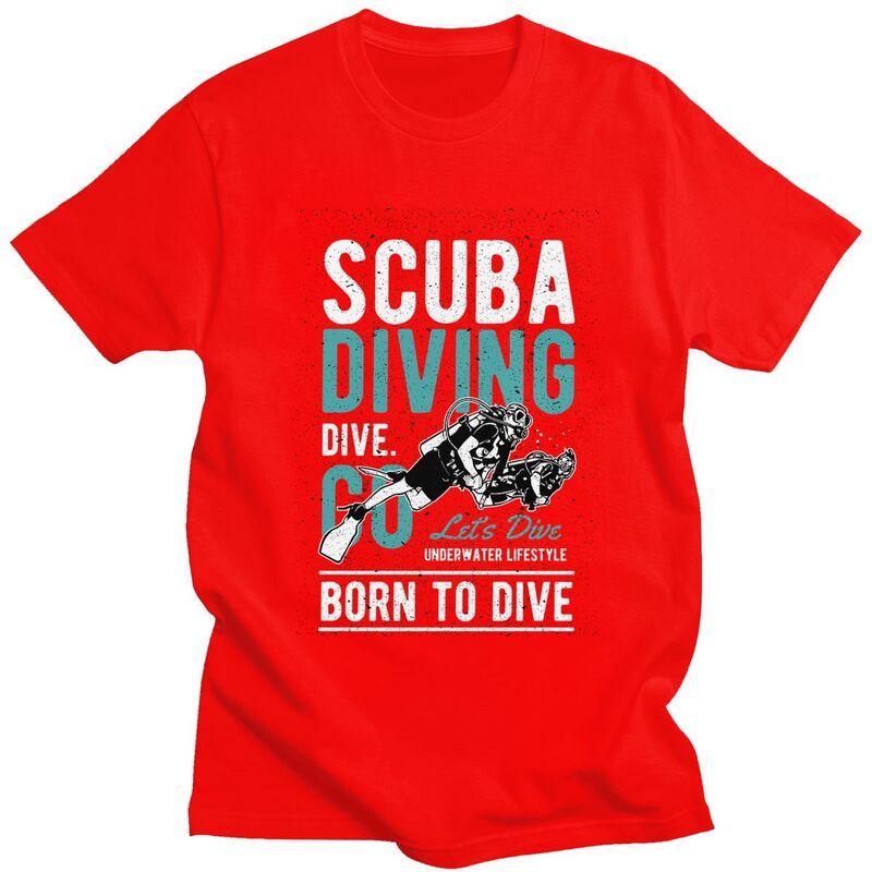 Custom Funny Scuba Diving Diver Gift Tshirts for Men Short Sleeve Leisure T Shirt Tshirts Pure Cotton Tees Gift