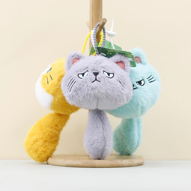 Cat Plushie Mini Keychain With Pp Cotton Stuffing For Bag Keychains Accessories