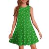 Mädchen Sommerkleid Ärmellos Bedruckt Farbe Freizeitkleid St. Patrick's Day