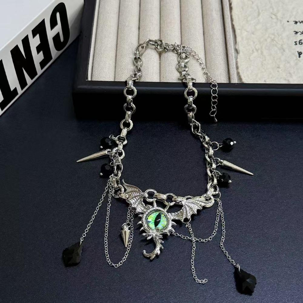 Perlen Metallkette Halskette Flügel Punk Gothic Halskette Mode Geist Halskette Damen Party