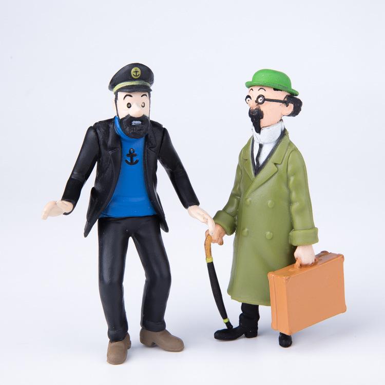 Tintin Adventure Figurines Set: Hand-Painted Cake Decoration Dolls (6 Styles)