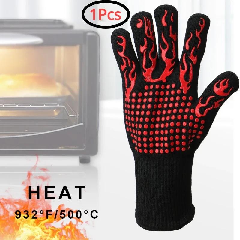 D5 Hot 500/800 Degree Heat Resistant Gloves Microwave Oven BBQ Mittens Gloves Aramid Gloves Cooking Baking Kitchen Accessories