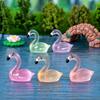 20PCS Luminous Flamingo Mini Figurines Glow-in-the-Dark Fairy Garden Miniatures for Micro Landscape Terrarium Home Decor
