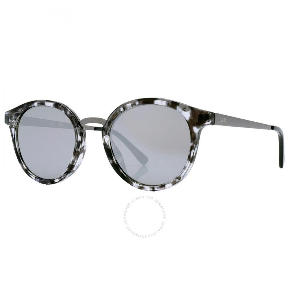 Guess Factory Silver Mirror Round Ladies Sunglasses Gf0305 56u 51