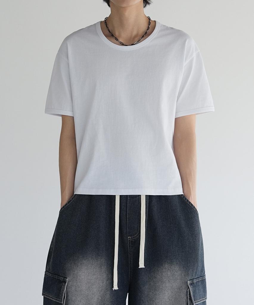 Jikeulib Essential U-Neck Semi-Crop T-Shirt 3 Colors