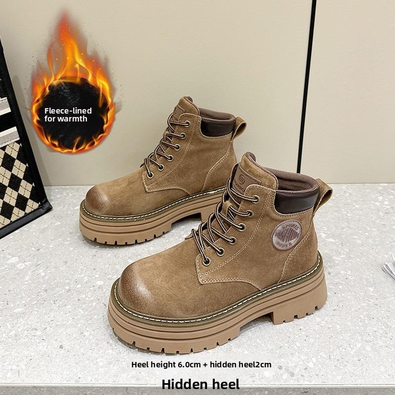Rhubarb Boots Thick Sole Work Boots Martin Boots Women's Shoes