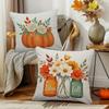 Thanksgiving Pillowcase Harvest Season Pumpkin Maple Leaf Print Linen Cushion Bedroom Sofa Car Cushion Cover