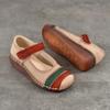Johnature Retro Round Toe Genuine Leather Women's Shoes Cowhide Soft Sole Mixed Colors Wedge Heel Shoes