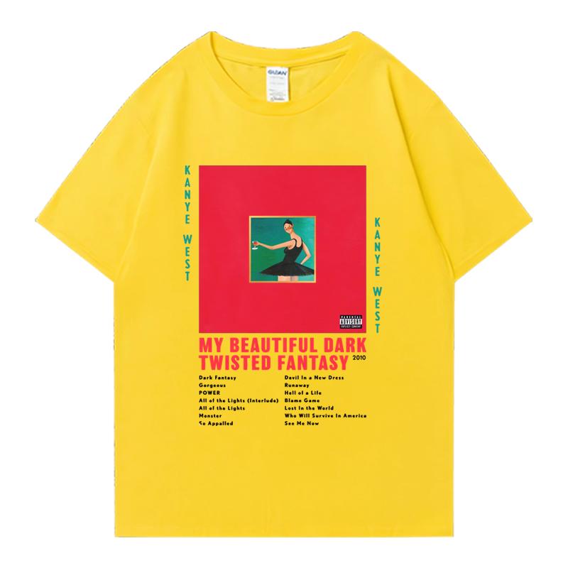 Rapper Kanye West My Beautiful Dark Twisted Fantasy 2024 T-Shirt Herren Damen Vintage Kurzarm T-Shirts Unisex Oversized T-Shirts