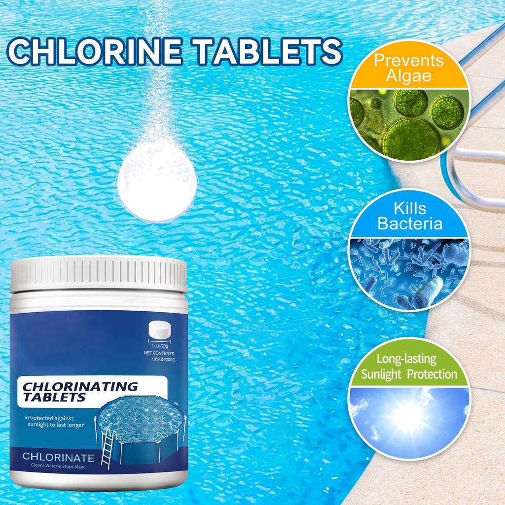 Clarifying And Decontamination Of Swimming Pool Water Quality, Removing Odor, Multi Purpose Cleaning Effervescent  Tablets