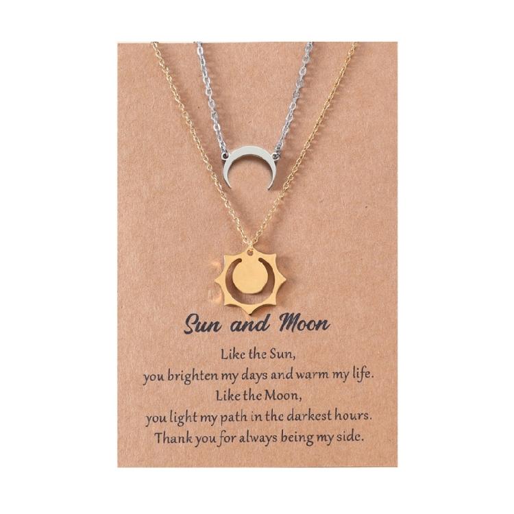 

2x Stainless Steel Pendant Link Chain Necklace Simple Best-Friend Necklace 1