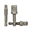 3Pcs/Set 1/4" 3/8" 1/2" Hex Shank Bit Adapter 50mm Square Head Impact Drill Adapter Chrome Vanadium Steel Extension Drill Bits