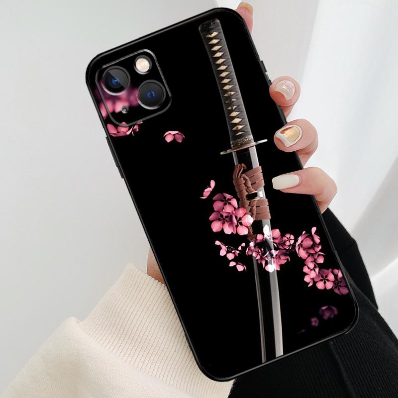 Japan Samurai Ninja Ronin Phone Case For iPhone 13 14 15 16 Pro Max 11 12 XS XR X Plus Shockproof Bumper Soft Cover