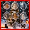 3D Black Cats Christmas Ornament Ball Xmas Tree Decorations Clear Bauble Ornament House Hanging Ball Exquisite Gift