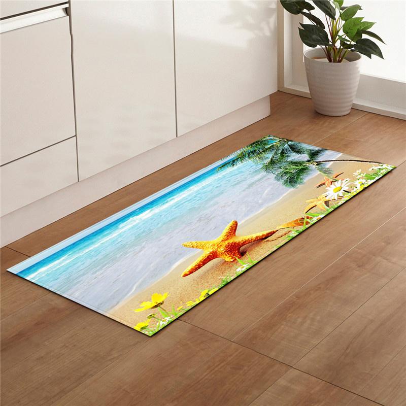 Modern Living Room Balcony Bathroom Carpet Door Mat Bath Mat Beach Stone Shell Kitchen Mat Non-slip Carpet
