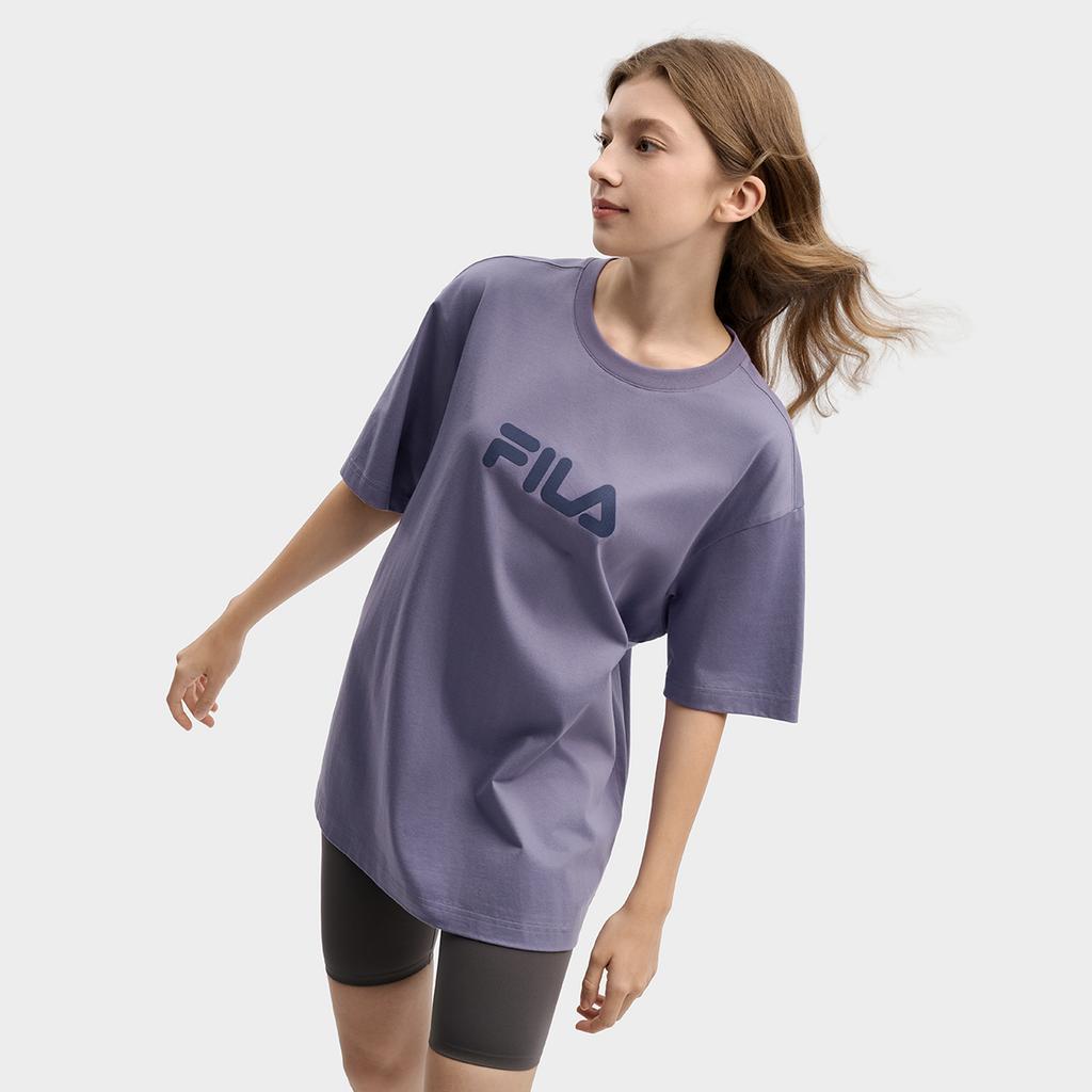 FILA Original Colorful Fashion Simple Classic Retro Big Logo Sports Trendy Casual Versatile Comfortable Loose Short Sleeve T-Shirt F51U619102FPU