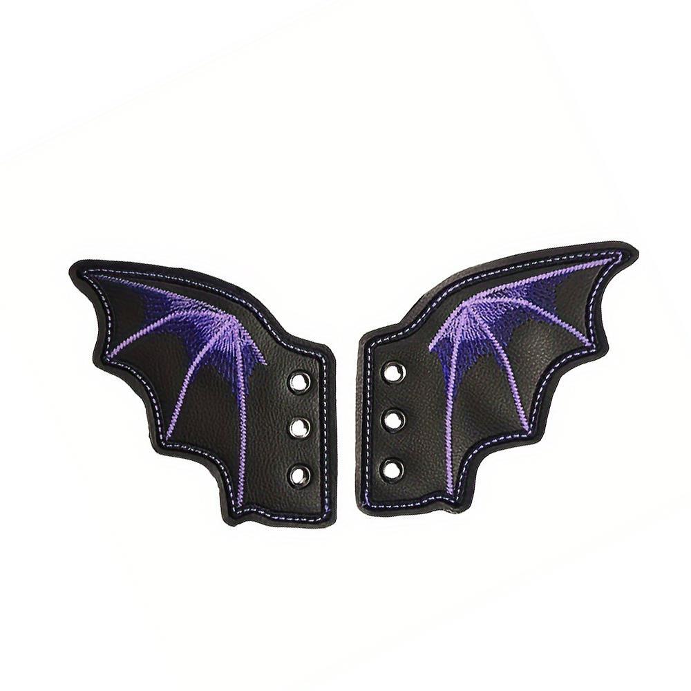 

1Pair Angel Wing Shape Girls Boot Skate Shoes DIY Decorations Sneaker Clothing Shoelaces Decoration Punk Emo Style Halloween фиолетовый