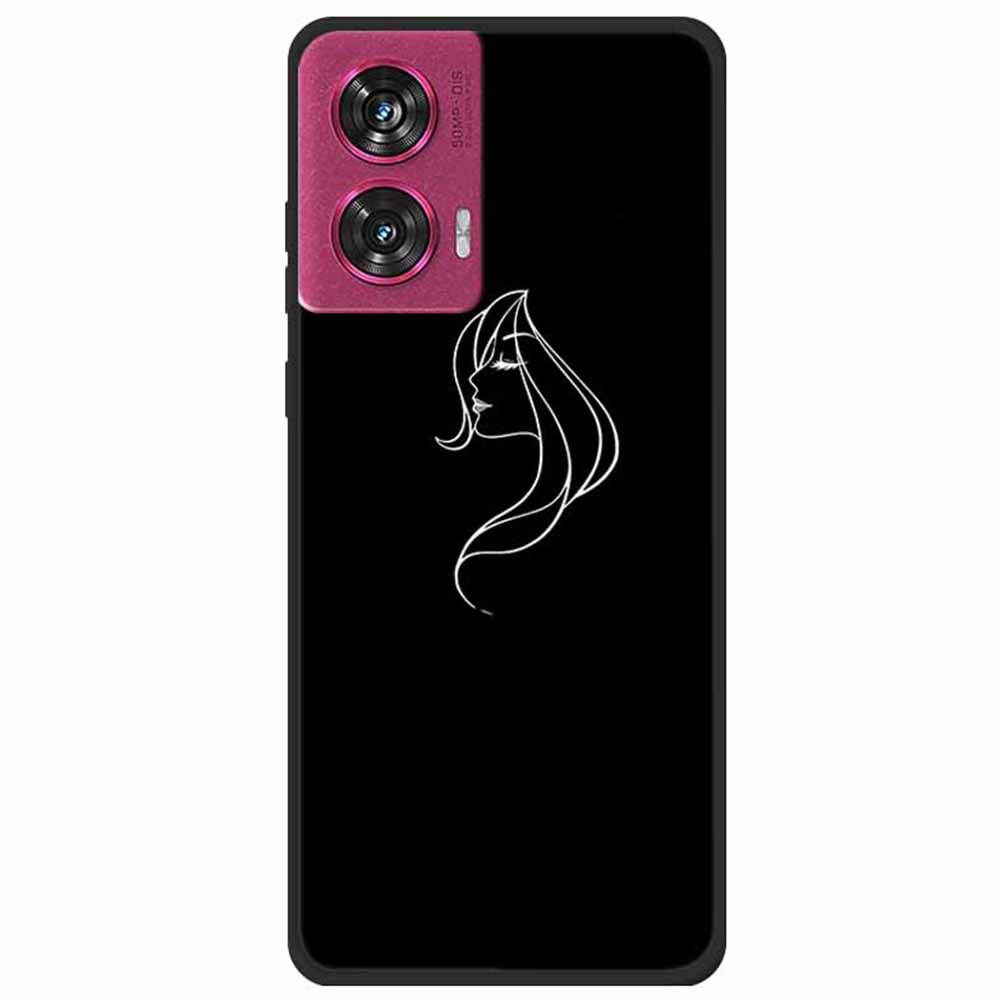 

Для Motorola Edge 50 Fusion 5G Чехол Линейный узор ТПУ Черный Чехол для телефона Woman