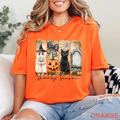 Vintage Halloween Shirt, Spooky Season Shirt, Geist Kürbis Katze Shirt