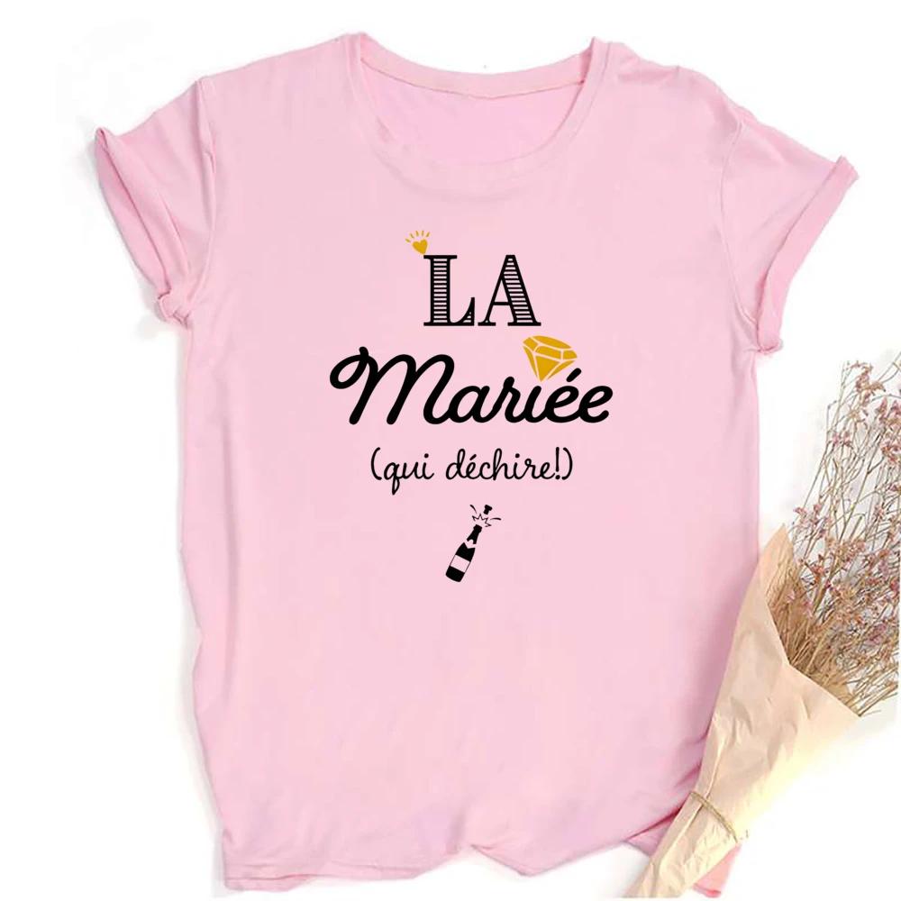 French Printed T-shirt EVJF Team of The Bride T Shirt Bachelorette Party Outfit Tops Team Bride Bridesmaid Short Sleeve Clothes Unisex T-Shirt