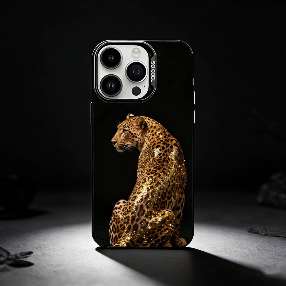 Fashion Leopard Print Phone Case For iPhone 17,16,15,14,13,12,11 Plus,Pro Max,XS,Colored silver phone case iPhone15