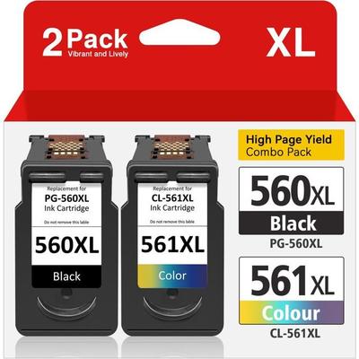 Inkoustové kazety - PG-560XL & Kompatibilní CL-561XL - Balení 2 ks (1 černá + 1 barevná) - 750/600 stran - Canon Pixma TS5350/TS7450