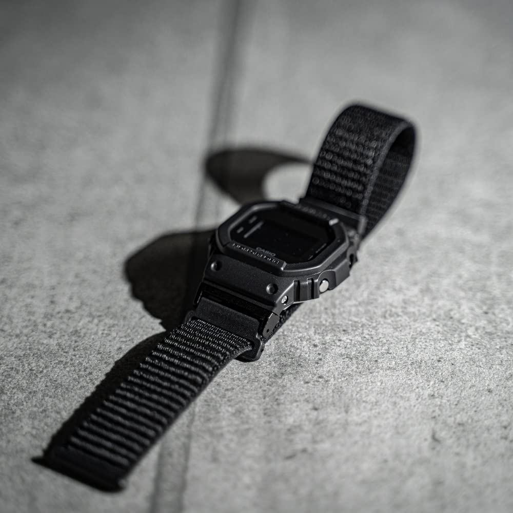 Compatible Belt Multi Adapter Active Nylon Strap 22mm Width Replacement Band Reflect Adapter [GEARS CLUB] G-SHOCK G-Shock Black/Silver