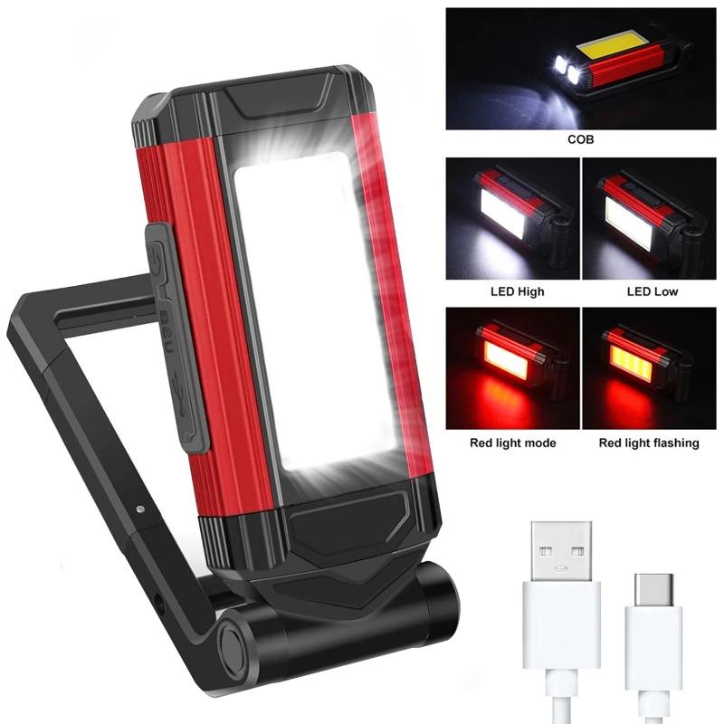 COB Work Light with Magnet LED Flashlight Camping Lamp IPX6 Waterpoof Torch USB Rechargeable Lantern As Power Bank