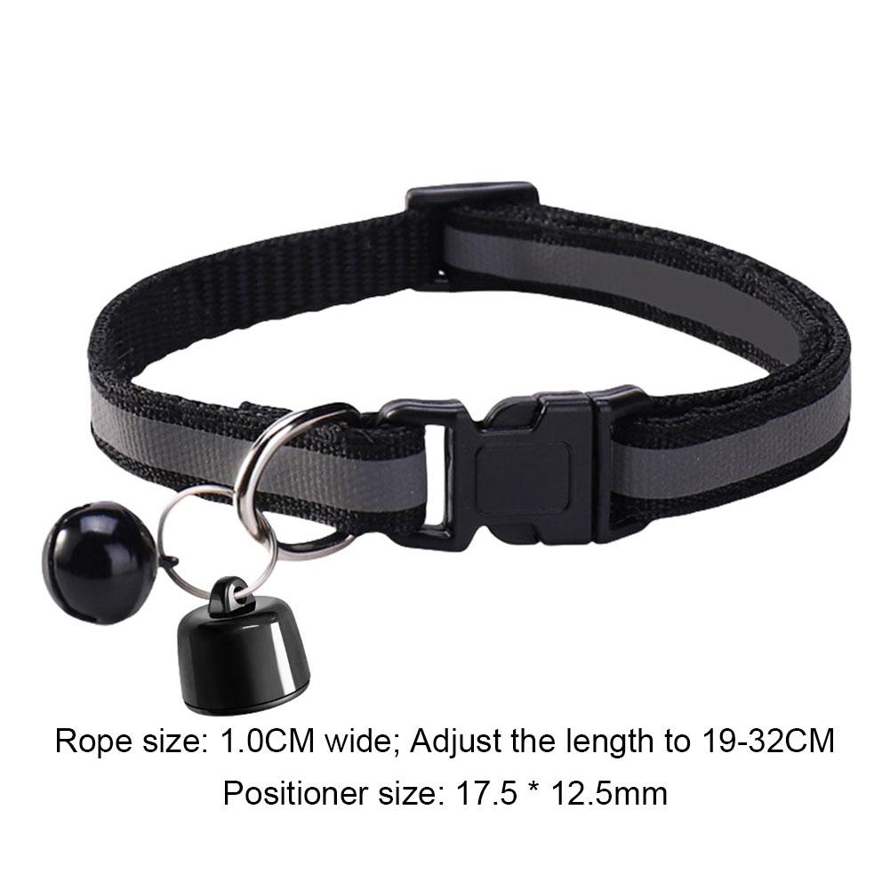 

Pet Tracker 6 Colors Reflective Adjustable Cat Locator Smart Pet Locator with Bells for Dogs and Cats Pet Supplies чорний