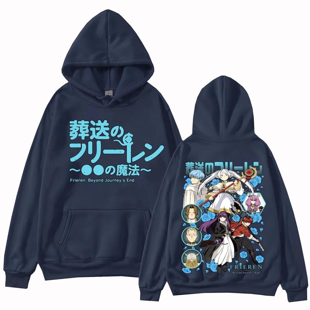Sudadera con capucha de anime vintage Frieren 2026 para hombre y mujer Harajuku Manga Larga Pullover Tops Hip Hop Streetwear Oversized