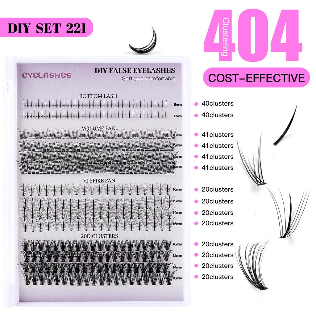404 Clusters Large Capacity False Eyelashes Lower Eyelashes Little Devil Single Cluster Segmented Diy Eyelash Mix