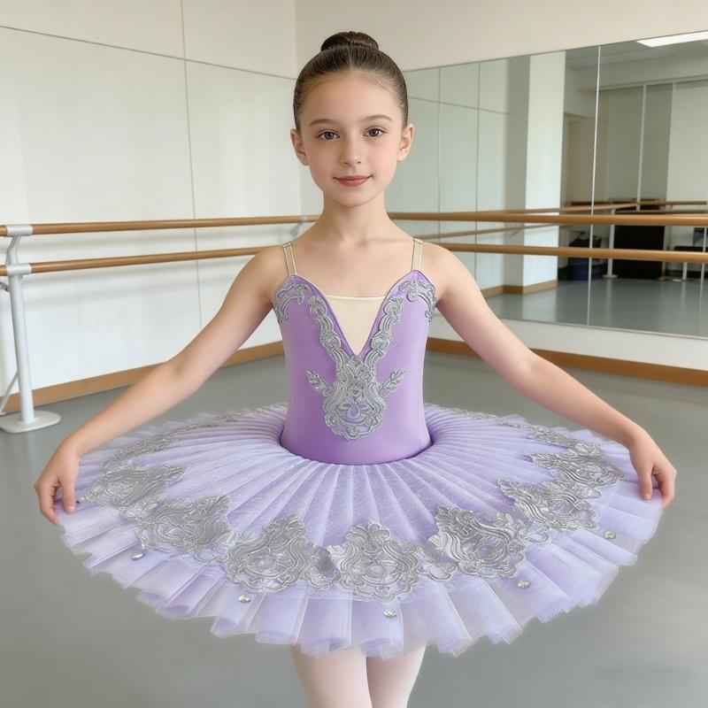 Girls Camisole Skirted Leotard Cygnet Lake Ballet Dance Outfit Tutus Princess Dress Ballerinas Costume for Performances