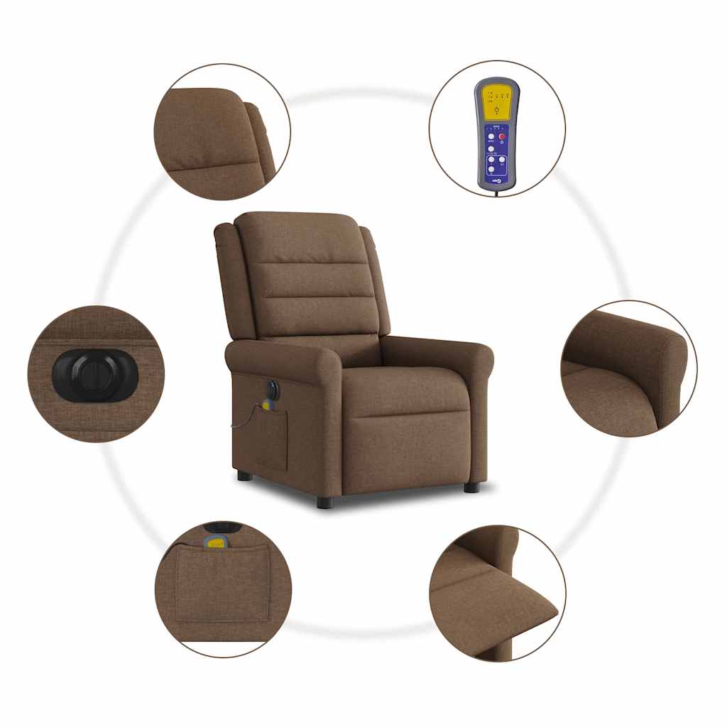Electric Massage Chair In Brown Fabric