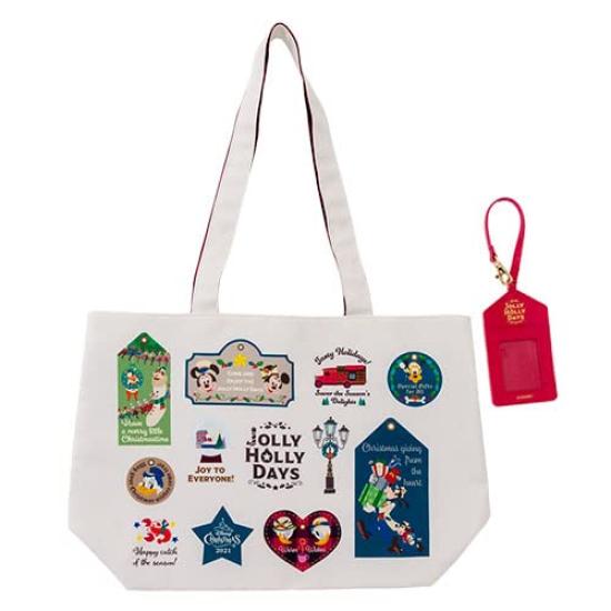 Mickey Minnie Christmas Tote Bag DisneySea Disney Christmas 2021 Disney Goods Souvenir & "It's Time" [Tokyo Exclusive]