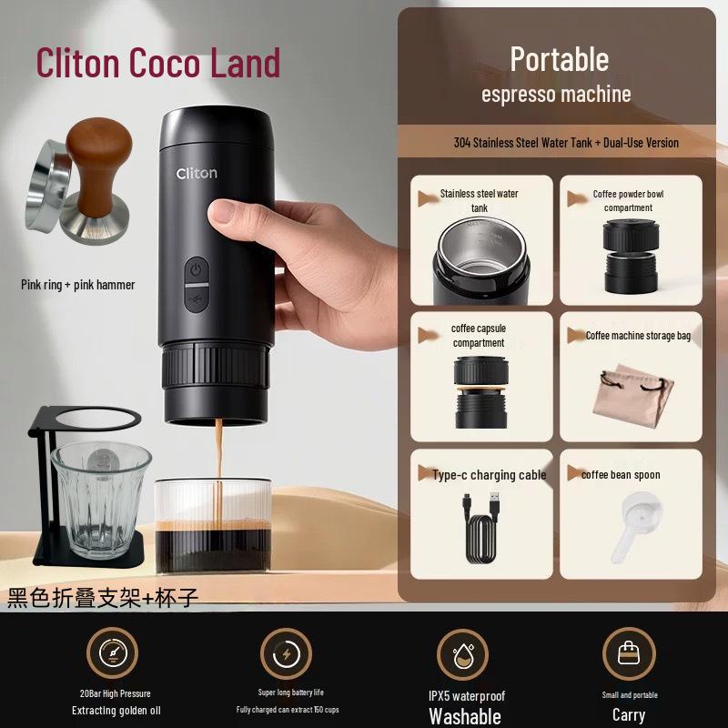 Cliton Portable Italian Espresso Capsule Machine - Semi-Automatic Moka Pot
