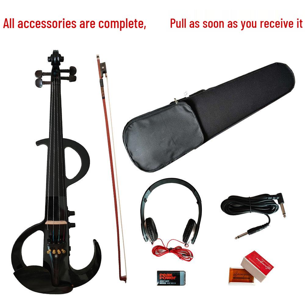 Upgraded Black Beginner Electronic Violin for Stage Performance