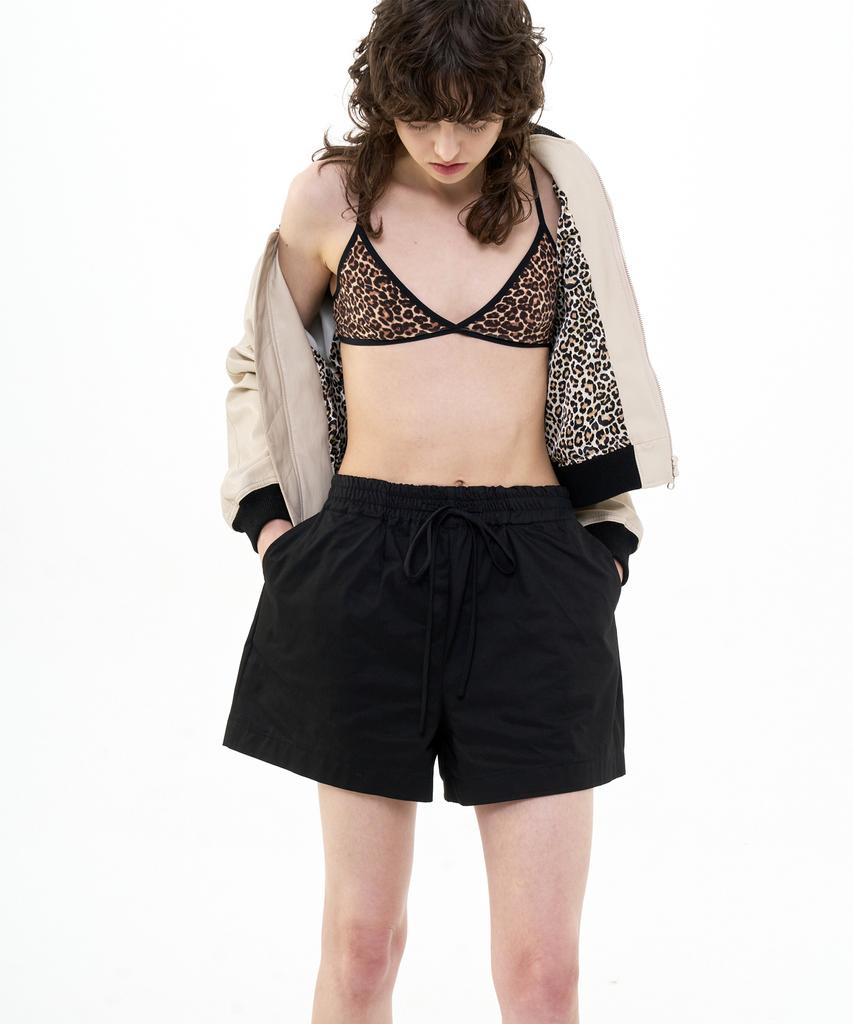Bikwaieos Banded Cotton Shorts_Black