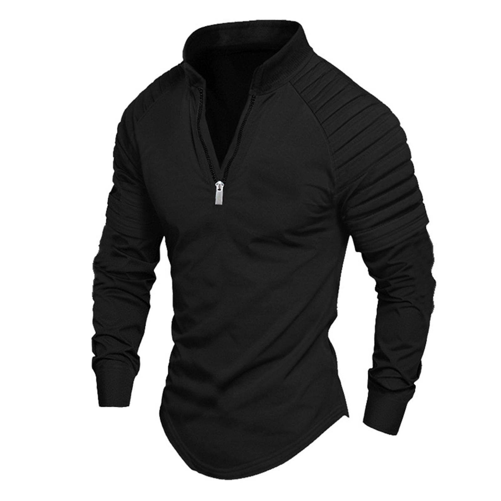 

Men S Loog Sleeved Men S T-Shirt Fashion Casual Color Matching T-Shirt XL чёрный