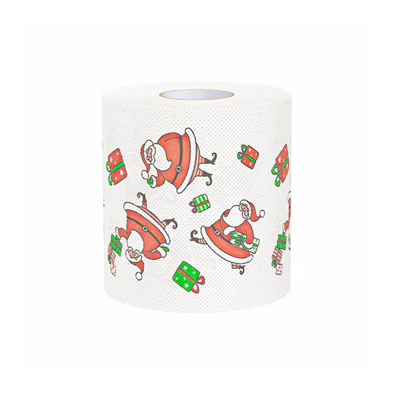 100G/Roll Wood Pulp Celebrations 10x10CM Disposable Santa Claus Dinners Xmas Christmas Tissue Chimney Pattern Design