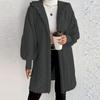 Women's Fashion Solid Color Long Sleeve Hooded Loose Fleece Jacket