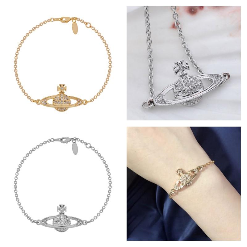 Westwood Mini Bas Relief Chain Bracelet Vintage Adjustable Women Gifts