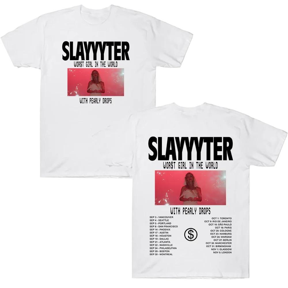 

WOR$T GIRL IN THE WORLD TOUR T Shirts Slayyyter Fashion 2026 Short Sleeve Tees Trendy Y2K Women Men High Quality Cotton T-shirts M