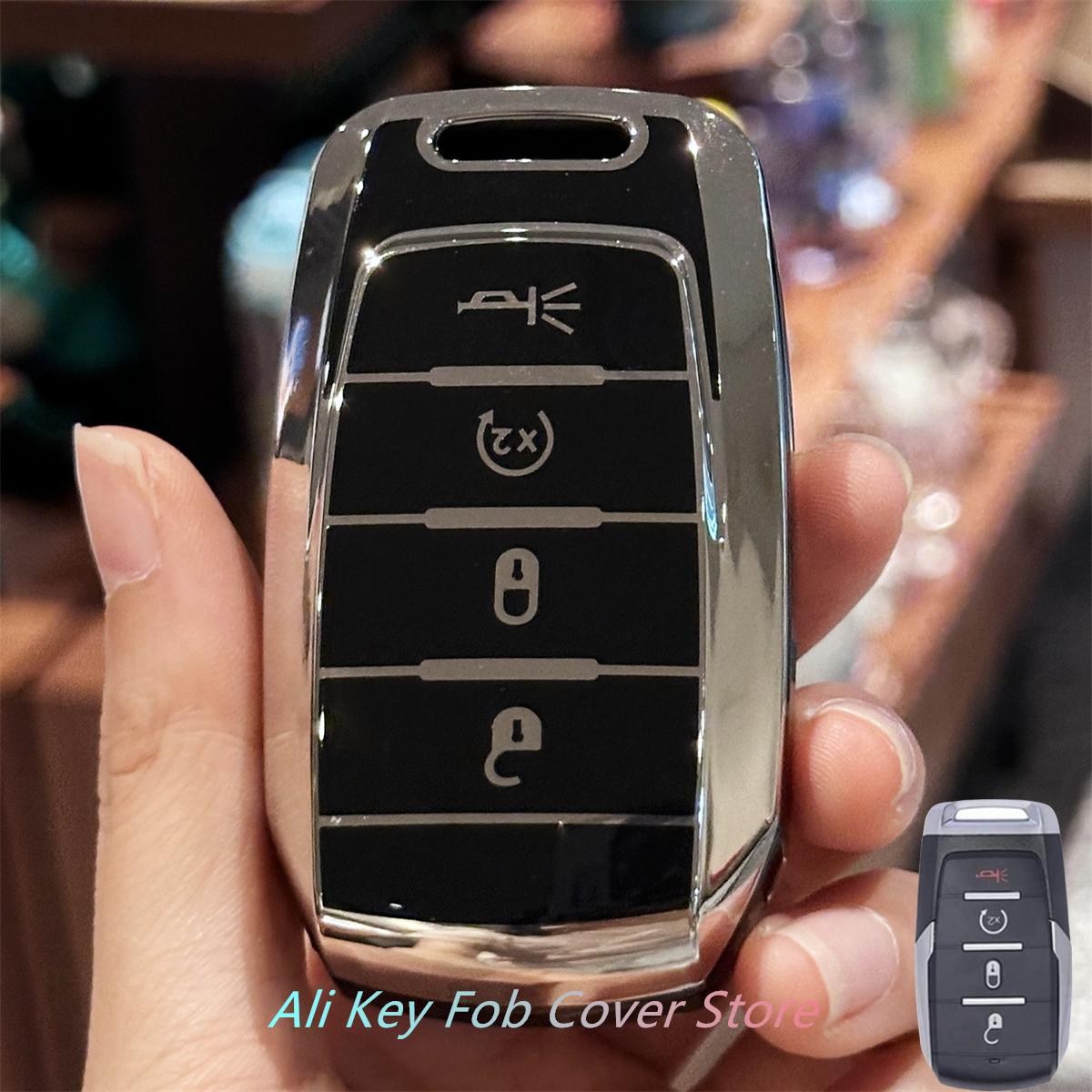 

Чехол на брелок со шнурком для ключей для Jeep Dodge RAM 2019-2022 1500 2500 3500 4500 5500 чёрный