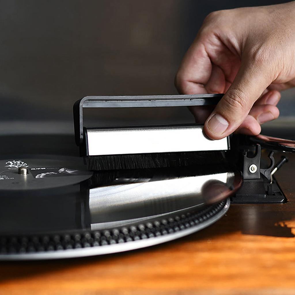 Carbon Fiber Record Brush Anti-Static Vinyl Record Cleaner Brush Record Essential Cleaning Tool for DJs and Music Lovers