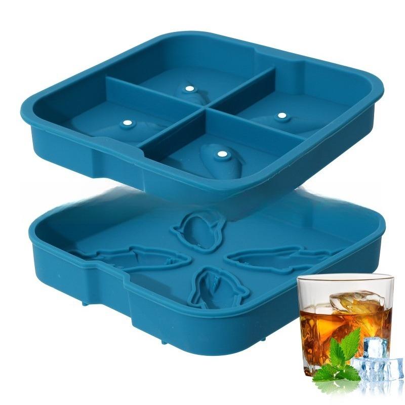 Shark Shape Silicone Ice Cube Tray Creative 3D Ice Cube Maker Mold Flexible Reusable for Home Bar Party Drinks Cooling Tool